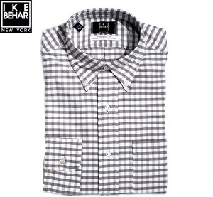 �y���K�戵�X�zIKE BEHAR�i�A�C�N�x�[�n�[�j/��MG2100 TRADITIONAL FIT L/S GINGHAM CHECK SHIRTS�i�M���K���`�F�b�N�E�{�^���_�E���V���c�j/grey