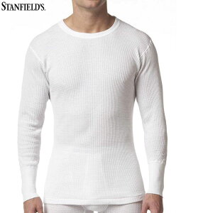 �y����30��OFF�I�z�y���K�戵�X�zSTANFIELD'S�i�X�^���t�B�[���Y�j/#6623 MEN'S WAFFLE KNIT BASE LAYER TOP�i�����T�[�}���e�B�[�V���c�j/white