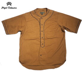 【スーパーSALE期間限定30％OFF！】NIGEL CABOURN （ナイジェル・ケーボン）/ SHORT SLEEVE BASEBALL SHIRTS TYPE2/brown