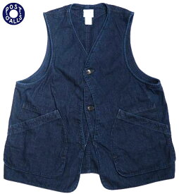 正規取扱店】POST OVERALLS(ポストオーバーオールズ）/#3503-8DI DEE VEST2 8oz Denim/indigo deep wash
