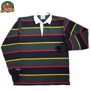 �y�������K�i�z�y���K�戵�X�zBARBARIAN�i�o�[�o���A���j/L/S RUGBY JERSEY/navy x gold x bottle green