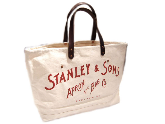 STANLEY & SONS （スタンレー＆サンズ）/STANDARD LOGO TOTE(L) MADE IN  U.S.A.（トートバッグ）/natural x red | travels　（トラベルズ）