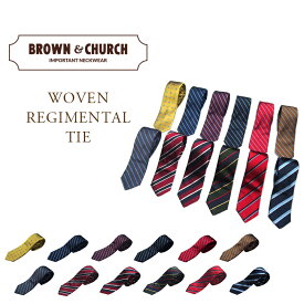 BROWN & CHURCH（ブラウン＆チャーチ）/WOVEN REGIMENTAL TIE（レジメンタル・シルク・ネクタイ）/ Made in U.S.A.