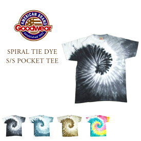 【只今50％OFF！】GOODWEAR（グッドウェア）/SPIRAL TIE DYE S/S POCKET TEE（タイダイTEEシャツ） /Made in U.S.A.