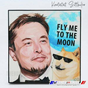 2���ő������� �|�b�v�A�[�g�p�l�� �C�[���� �}�X�N VER2 ELON MUSK VER2 Keetatat Sitthiket �L�[�^�^�b�g �V�e�B�P�b�g �C���e���A�G��