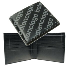 (バレンシアガ)BALENCIAGA メンズ二つ折財布 CASH SQUARE FOLD WALLET / 594549 23V73 ブラック