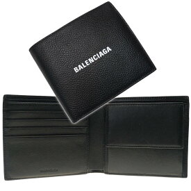 (バレンシアガ)BALENCIAGA メンズ二つ折り財布（小銭入れ付き） 594315 1IZI3 / CASH SQUARE FOLD COIN WALLET ブラック /定番人気商品