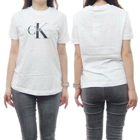 (カルバンクラインジーンズ)CALVIN KLEIN JEANS レディースクルーネックTシャツ J219142 ホワイト /定番人気商品