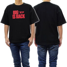 (ディーゼル) DIESEL メンズクルーネックTシャツ A12118 0NFAE / T-BOXT-BACK ブラック /2024春夏新作