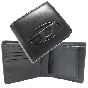 DIESEL �f�B�[�[�� ��܂���z�i���K����t���j X10123 PR818 / HOLI-D BI-FOLD COIN S 3D �����Y �u���b�N ��Ԑl�C���i