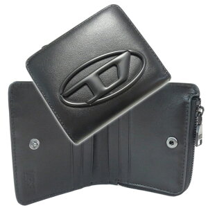 DIESEL �f�B�[�[�� ��܂���z�i���K����t���j X10398 PR818 / HOLI-D BI-FOLD ZIP �����Y �u���b�N ��Ԑl�C���i