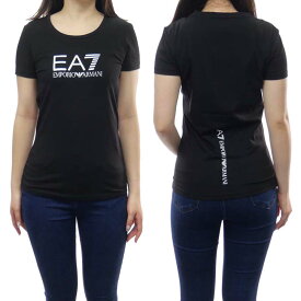 (エンポリオアルマーニ)EMPORIO ARMANI EA7 レディースクルーネックTシャツ 8NTT66 TJFKZ ブラック