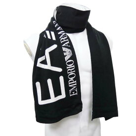 (エンポリオアルマーニ)EMPORIO ARMANI EA7 メンズニットマフラー 240128 CC200 ブラック