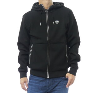 EMPORIO ARMANI エンポリオアルマーニ EA7 ジップアップ パーカー 8NPM20 PJ4EZ 長袖 大きいサイズ メンズ ブラック 2025秋冬新作