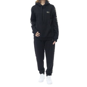 EMPORIO ARMANI エンポリオアルマーニ EA7 セットアップ スウェット 7W000789 AF18880 ストレッチ レディース ブラック 2025秋冬新作