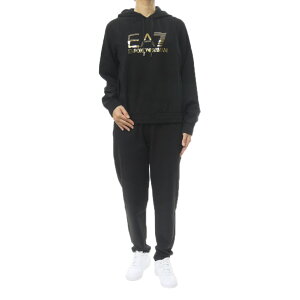 EMPORIO ARMANI エンポリオアルマーニ EA7 セットアップ スウェット 7W000687 AF12502 レディース ブラック 2025秋冬新作