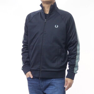 FRED PERRY �t���b�h�y���[ �����Y �W�b�v�A�b�v�X�E�F�b�g J1325 MESH TAPED TRACK JACKET �l�C�r�[