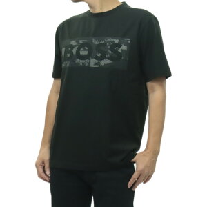 HUGO BOSS �q���[�S�{�X �N���[�l�b�N T�V���c 50559363 10278673/TS Globe Logo Pattern �����Y �u���b�N 2026�t�ĐV��