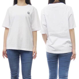 (メゾンキツネ)MAISON KITSUNE レディースクルーネックTシャツ MW00111KJ0119 / BOLD FOX HEAD PATCH COMFORT TEE-SHIRT ホワイト /2024春夏新作