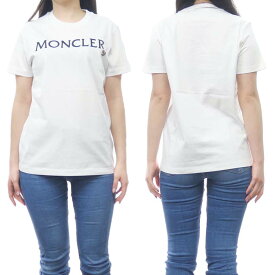 (モンクレール)MONCLER レディースクルーネックTシャツ 8C00006 829HP / MAGLIA MANICHE CORTBG ホワイト /2024春夏新作