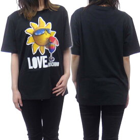 (ラブモスキーノ)LOVE MOSCHINO レディースクルーネックTシャツ W4F8739 M3876 ブラック