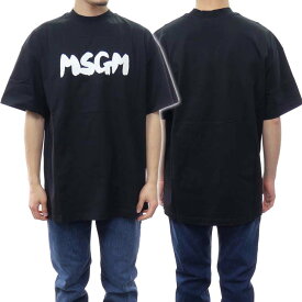 (エムエスジーエム)MSGM メンズクルーネックTシャツ 2000MM201 237002 ブラック