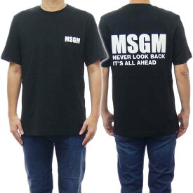 (エムエスジーエム)MSGM メンズクルーネックTシャツ 3440MM196 237002 ブラック