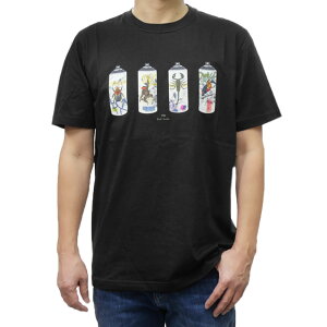 PS PAUL SMITH �|�[���X�~�X �N���[�l�b�N T�V���c M2R 011R PP5080 ���� �v�����g �R�b�g�� �� �u�����h ���S �傫���T�C�Y �����Y �u���b�N