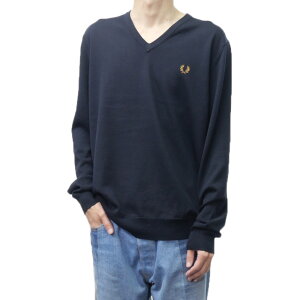FRED PERRY �t���b�h�y���[ �����Y V�l�b�N �j�b�g �Z�[�^�[ K9600 / CLASSIC V NECK JUMPER �l�C�r�[ �E�[�� �R�b�g�� �n�C�Q�[�W ���S�h�J