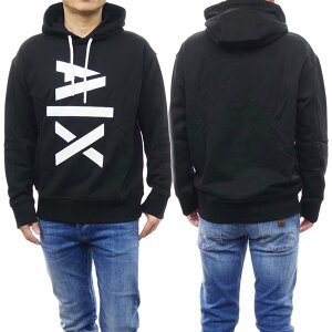 ARMANI EXCHANGE �A���}�[�j �G�N�X�`�F���W A/X �����Y �v���I�[�o�[ �p�[�J�[ 6RZMLF ZJ4XZ �u���b�N ���S �X�E�F�b�g �t�[�f�B �g�b�v�X �I�[�o�[�T�C�Y �r�b�O�V���G�b�g