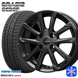 【取付対象】145/80R13 モコ タント ミラ ムーヴ 2021～2022年製 トーヨー オブザーブ ギズ2 クレイシズ GC36F グロスブラック 13インチ 4.0J 4H100 スタッドレスタイヤホイール4本セット