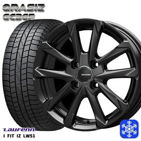 【取付対象】175/70R14 ヤリス ヴィッツ 2022年製 ラウフェン I FIT IZ LW51 クレイシズ GC36F グロスブラック 14インチ 5.0J 4H100 スタッドレスタイヤホイール4本セット