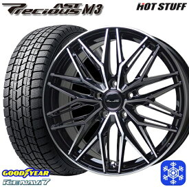 【取付対象】225/60R17 アルファード ヴェルファイア 2023年製 グッドイヤー アイスナビ7 HotStuff プレシャス アストM3 ブラックポリッシュ 17インチ 7.0J 5H114.3 スタッドレスタイヤホイール4本セット