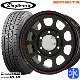 【取付対象】195/80R15 107/105N ハイエース 2023年製 ブリヂストン ブリザック VL10 MRT DAYTONA'S デイトナ ブラック 15インチ 6.5J 6穴 139.7 スタッドレスタイヤホイール4本セット 送料無料