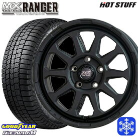 【取付対象】215/50R17 マツダ3 セレナ 2022～2023年製 グッドイヤー アイスナビ8 HotStuff マッドクロス レンジャー マットブラック 17インチ 7.0J 5H114.3 スタッドレスタイヤホイール4本セット