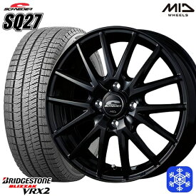 【取付対象】165/70R14 デミオ アクア スペイド 2021～2022年製 ブリヂストン ブリザック VRX2 MID シュナイダー SQ27 ブラック 14インチ 5.5J 4H100 スタッドレスタイヤホイール4本セット