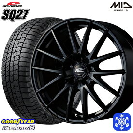 【取付対象】205/55R17 ノア ヴォクシー 2022～2023年製 グッドイヤー アイスナビ8 MID シュナイダー SQ27 ブラック 17インチ 7.0J 5H114.3 スタッドレスタイヤホイール4本セット