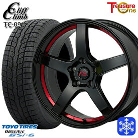 【取付対象】225/60R18 RAV4 NX 2022～2023年製 トーヨー オブザーブ GSi-6 トレジャーワン クリフクライム TC09 BK/レッド 18インチ 8.0J 5H114.3 スタッドレスタイヤホイール4本セット