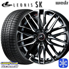 【取付対象】185/60R15 ヤリス ヴィッツ 2022～2023年製 グッドイヤー アイスナビ8 Weds ウェッズ レオニス SK PBMC 15インチ 5.5J 4H100 スタッドレスタイヤホイール4本セット