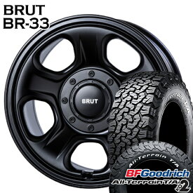 【取付対象】LT285/70R17 121/118R RWL BFグッドリッチ オールテレーン T/A KO2 BRUT ブルート BR-33 ミリタリーブラック 17インチ 8.0J 6H139.7 サマータイヤホイールセット