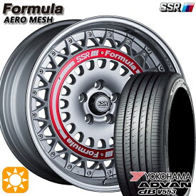 最大2,000円OFFクーポン★アクセラ アテンザ 215/45R18 93W XL ヨコハマ アドバンデシベル V553 SSR フォーミュラ エアロメッシュ シルバー/レッドリング 18インチ 7.0J 5H114.3 サマータイヤホイールセット