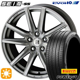 4/24-4/27 P5倍！225/45R18 95W XL ピレリ パワジー KYOHO ザイン SS メタルフレークシルバー 18インチ 7.5J 5H114.3 サマータイヤホイールセット