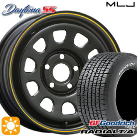 【取付対象】カングー 205/60R15 90S RWL BFグッドリッチ ラジアル T/A MLJ デイトナ SS ブラック (イエローライン) 15インチ 6.0J 5H108 サマータイヤホイールセット