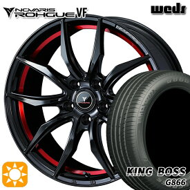 【取付対象】235/50R18 101W XL キングボス G866 Weds ウェッズ ノヴァリス ローグ VF ピアノブラック/レッドライン 18インチ 7.0J 5H114.3 サマータイヤホイールセット