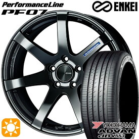 【取付対象】ハリアー アウトランダー 245/45R19 102Y XL ヨコハマ アドバンデシベル V553 ENKEI エンケイ パフォーマンスライン PF07 SBK 19インチ 8.0J 5H114.3 サマータイヤホイールセット