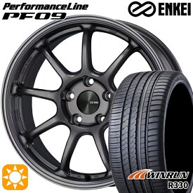 【取付対象】BP系レガシィアウトバック 215/55R17 98W XL ウィンラン R330 ENKEI エンケイ パフォーマンスライン PF09 ダークシルバー 17インチ 7.5J 5H100 サマータイヤホイールセット