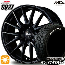 最大2,000円OFFクーポン★ヴェゼル レガシィ 225/60R18 100T WL マッドスター ワンパク M/T ホワイトレター MID シュナイダー SQ27 メタリックブラック 18インチ 7.0J 5H114.3 サマータイヤホイールセット