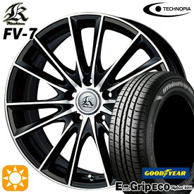 【取付対象】アイシス ノア/ヴォクシー 215/45R17 91W XL グッドイヤー エフィシェントグリップ エコ EG01 テクノピア カシーナ FV7 ブラックポリッシュ 17インチ 7.0J 5H114.3 サマータイヤホイールセット