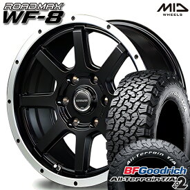 【取付対象】LT235/70R16 104/201S RWL BFグッドリッチ オールテレーン T/A KO2 MID ロードマックス WF8 セミグロスブラック＋フランジポリッシュ 16インチ 7.0J 5H114.3 サマータイヤホイールセット