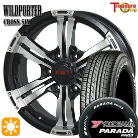 【取付対象】200系ハイエース 215/60R17C 109/107S ヨコハマ パラダ PA03 ホワイトレター トレジャーワン ワイルドポーター クロスシックス ブラックポリッシュ 17インチ 6.5J 6H139.7 サマータイヤホイールセット